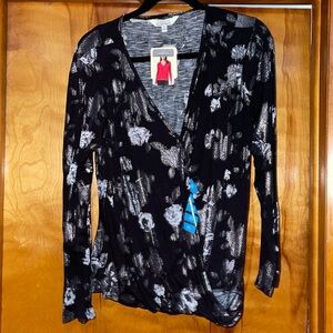 Company Ellen Tracy, floral garden, black and silver